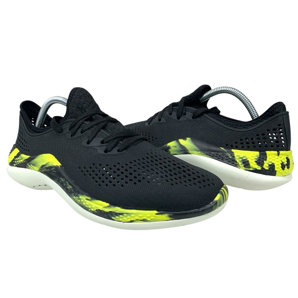 Crocs‎ LiteRide Pacer Sneakers Black Volt Men’s Size 9 Athletic Shoes 207633